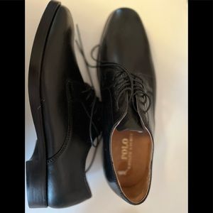 New Polo Ralph Lauren black leather dress shoes mens 9.5